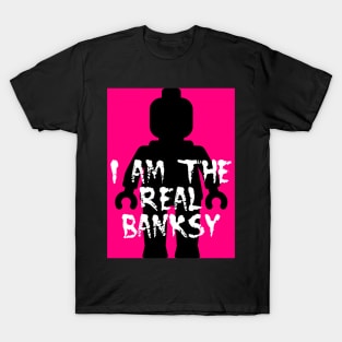 Black Minifig with "I am the Real Banksy" T-Shirt